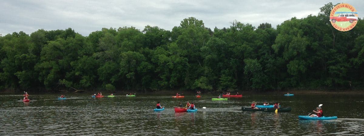 Rental canoes and kayaks on the Cape Fear River in Lillington, NC