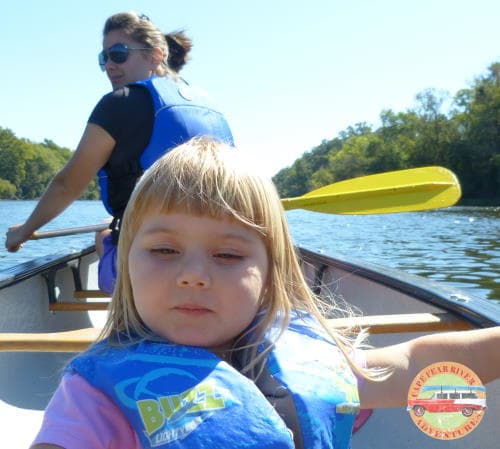 Canoeing with kids on cape fear river in Lillington, NC