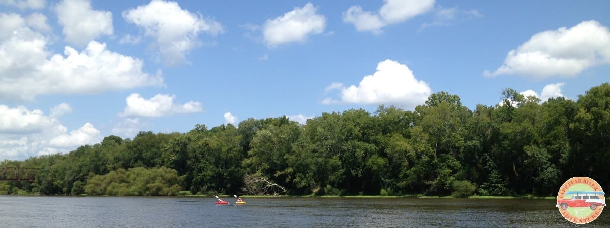 two kayakers on cape fear river