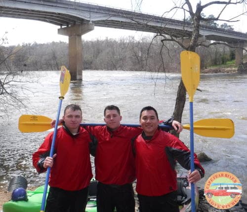Guided whitewater kayaking on cape fear river in Lillington, NC