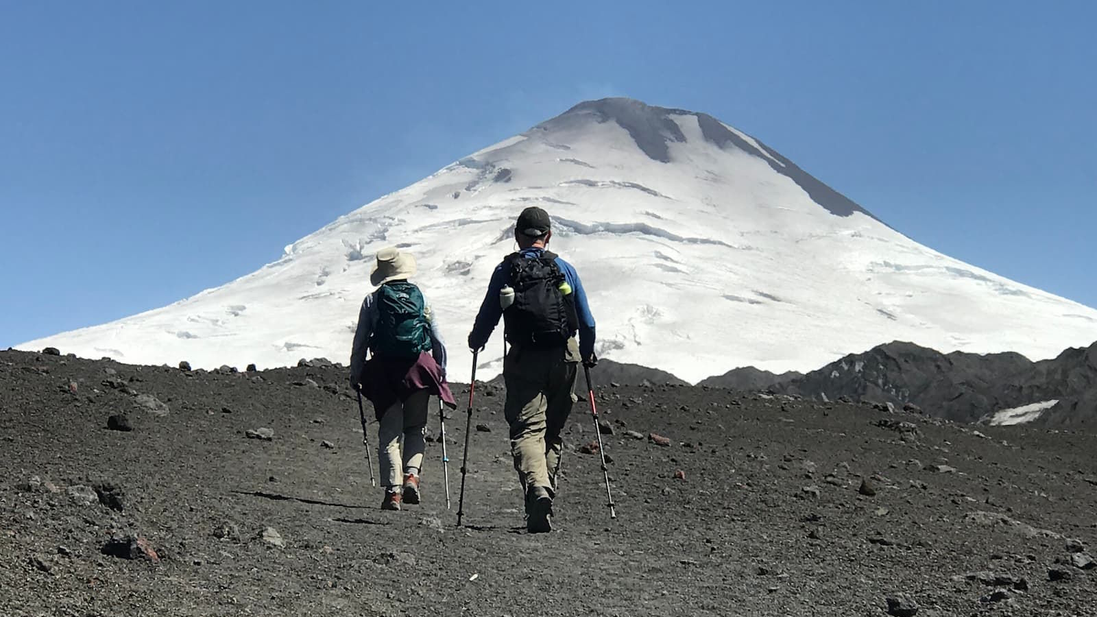 hiking towards valcano in Pucon Chile