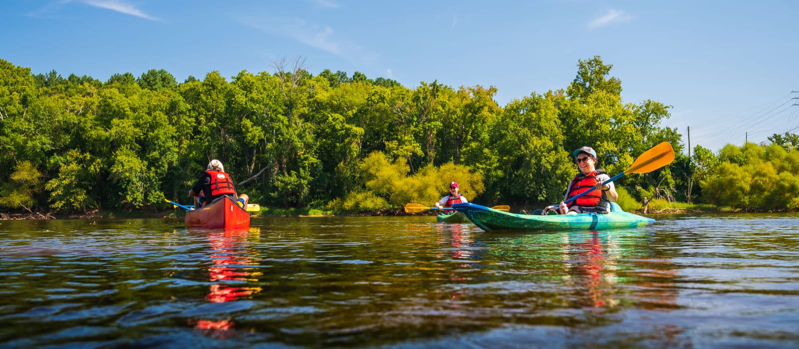 Kayakers on the Cape Fear River in Lillington, NC